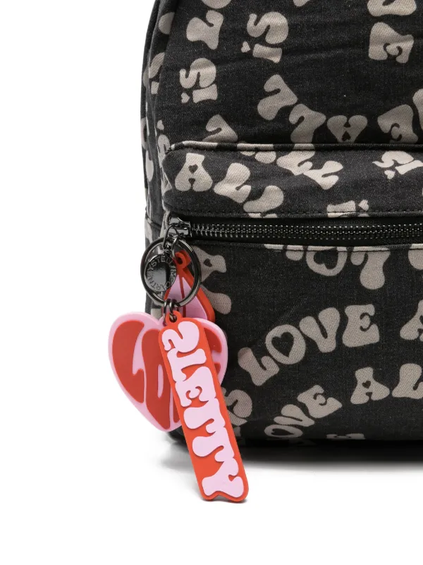 Stella McCartney Kids love-print Backpack | Black | FARFETCH