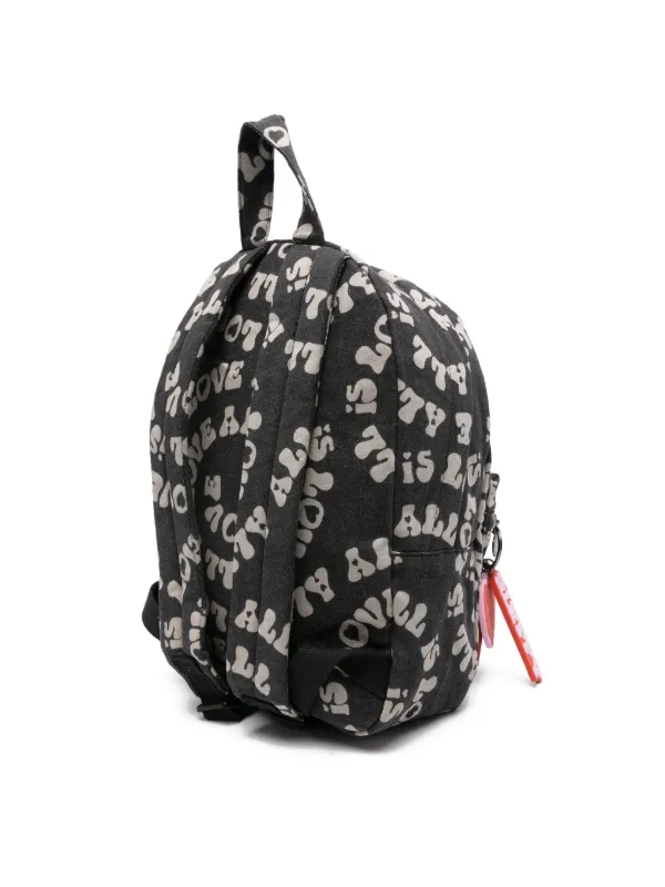 Stella McCartney Kids love-print Backpack | Black | FARFETCH
