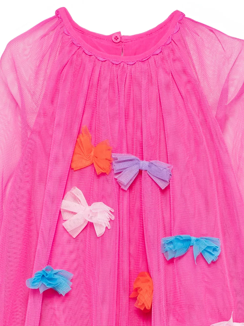 Stella McCartney Kids Tulen jurk verfraaid met strik Roze