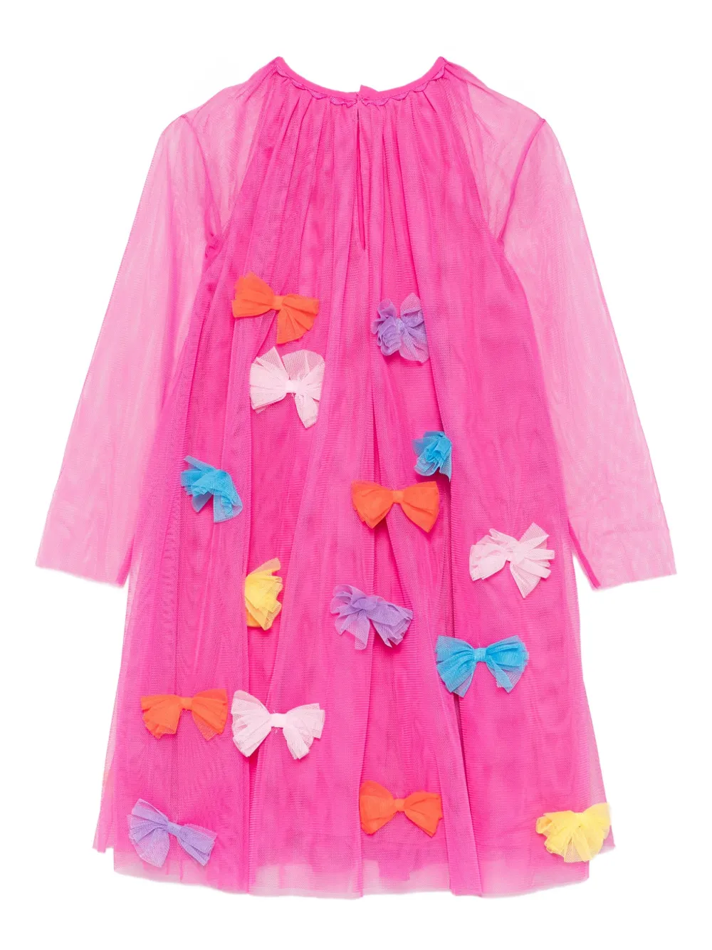 Stella McCartney Kids Tulen jurk verfraaid met strik Roze