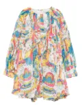 Stella McCartney Kids rainbow-print pleated dress - White