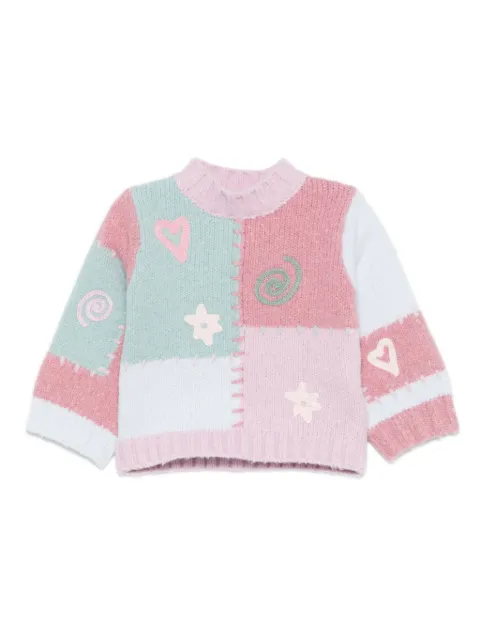 Stella McCartney Kids patchwork-embroidered sweater