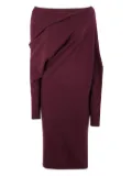 Gianluca Capannolo asymmetric draped wool dress - Red