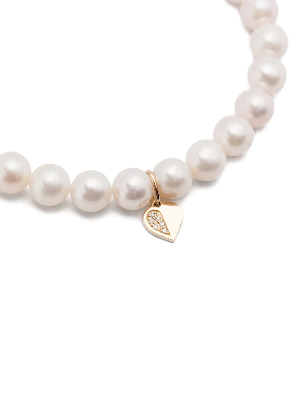 Sydney Evan 14k Yellow Gold Pearl And Diamond Charm Bracelet In White