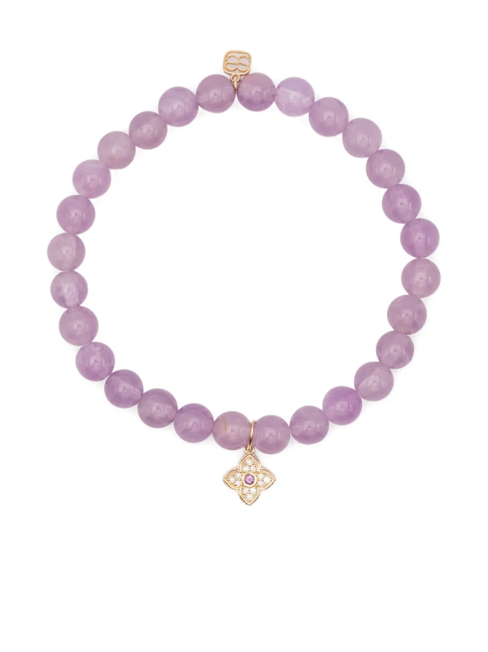 Sydney Evan 14K yellow gold amethyst and diamond charm bracelet - Viola