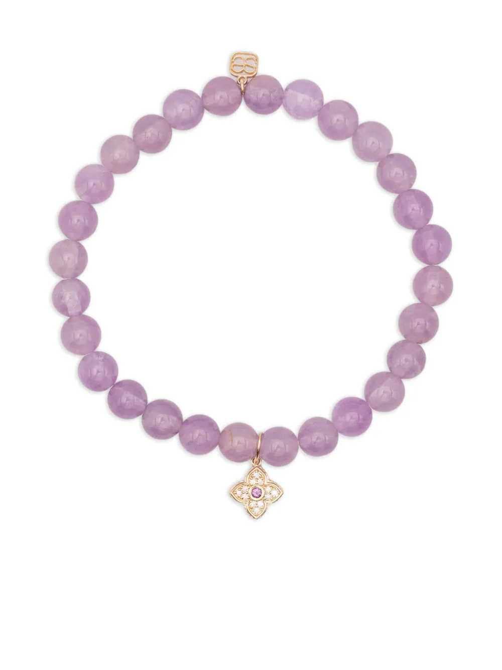 Sydney Evan 14K yellow gold amethyst and diamond charm bracelet - Viola