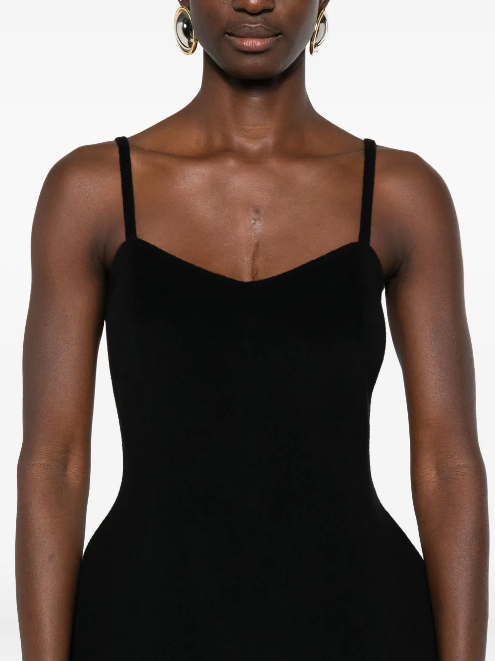 Róhe Bustier top met dubbele rij knopen Zwart