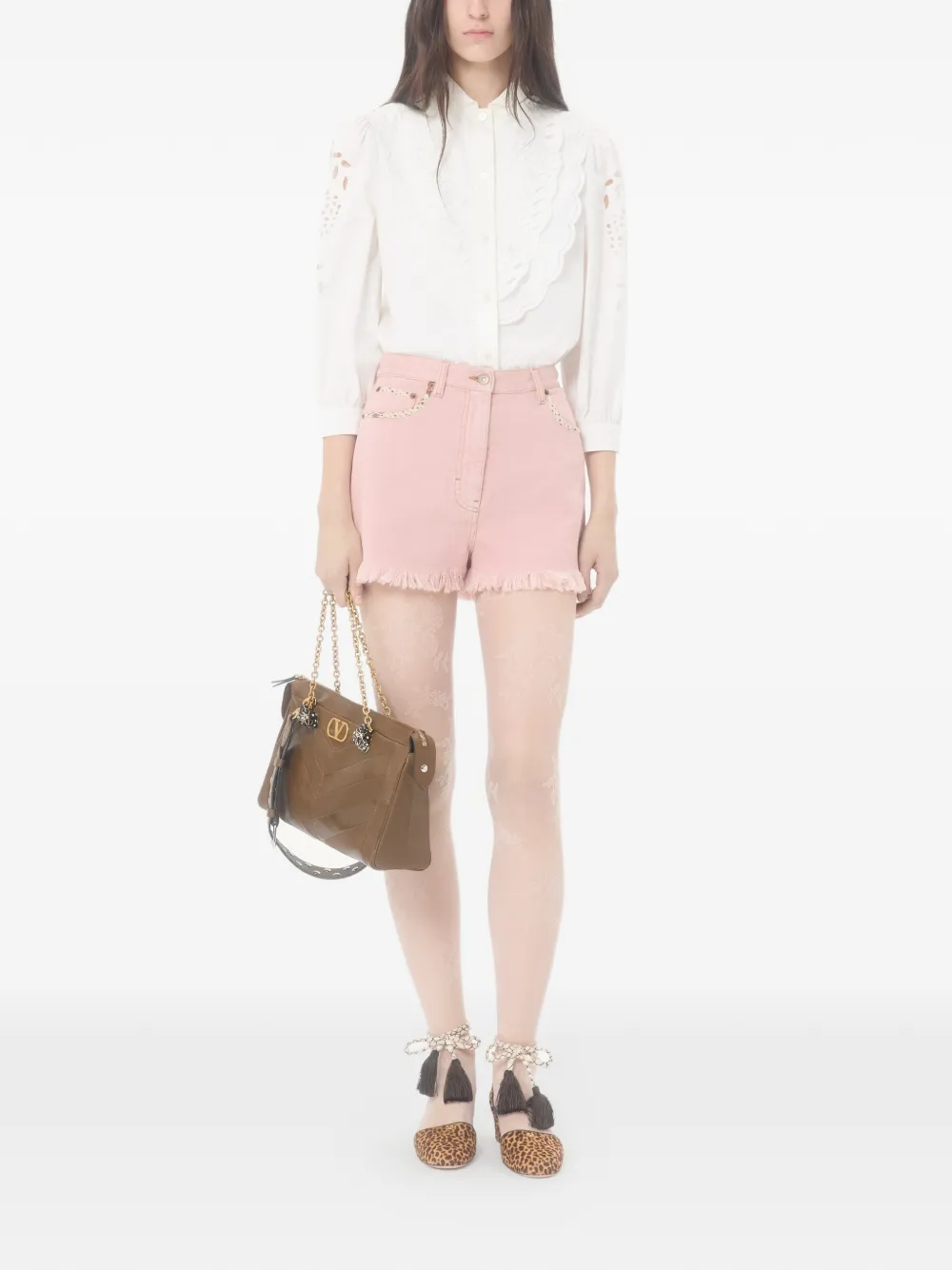  Valentino Garavani Embroidered Poplin Shirt - White 