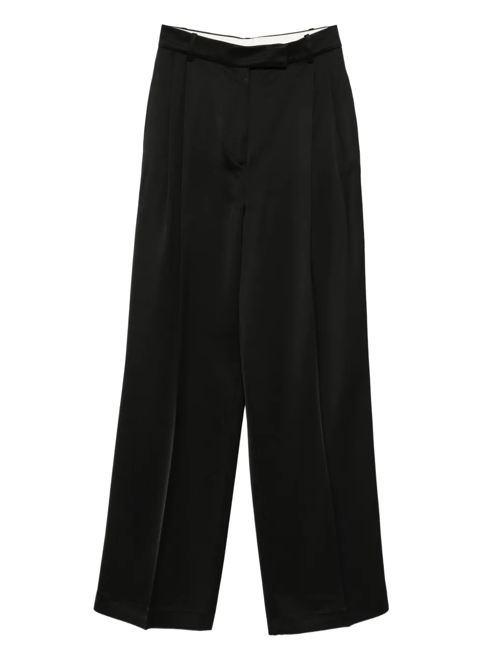 Róhe high-waist satin trousers | Black | Image 1