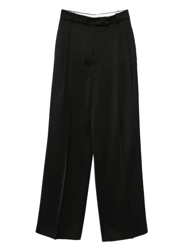 Róhe High-waist Satin Trousers in Black