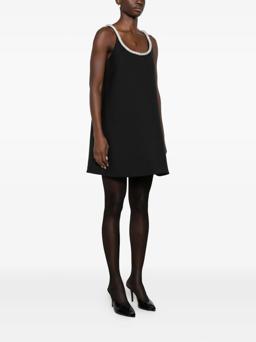 Rohe A-line Appliqué Mini Dress In Black