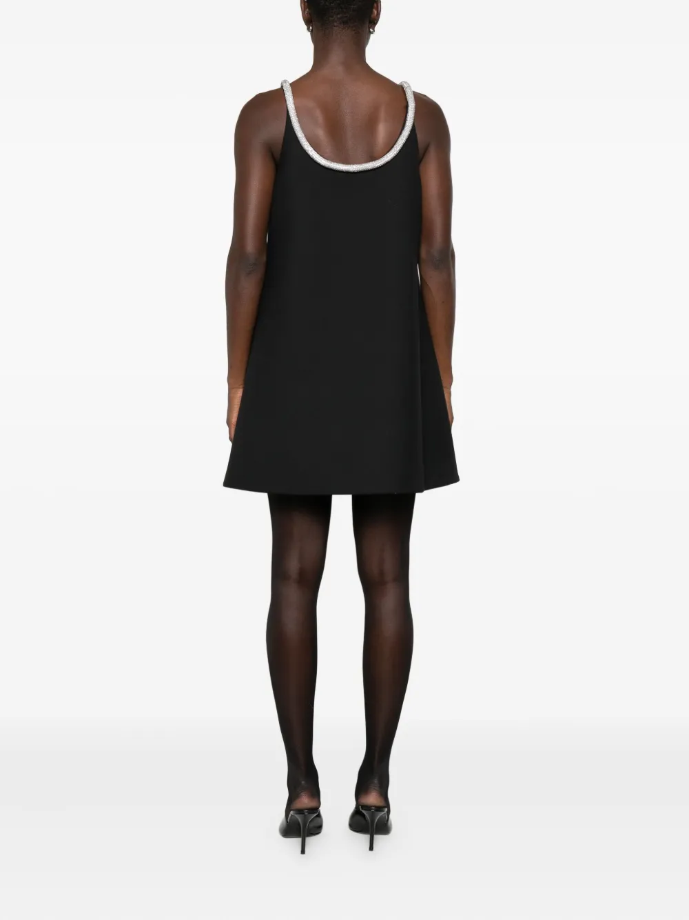 Rohe A-line Appliqué Mini Dress In Black