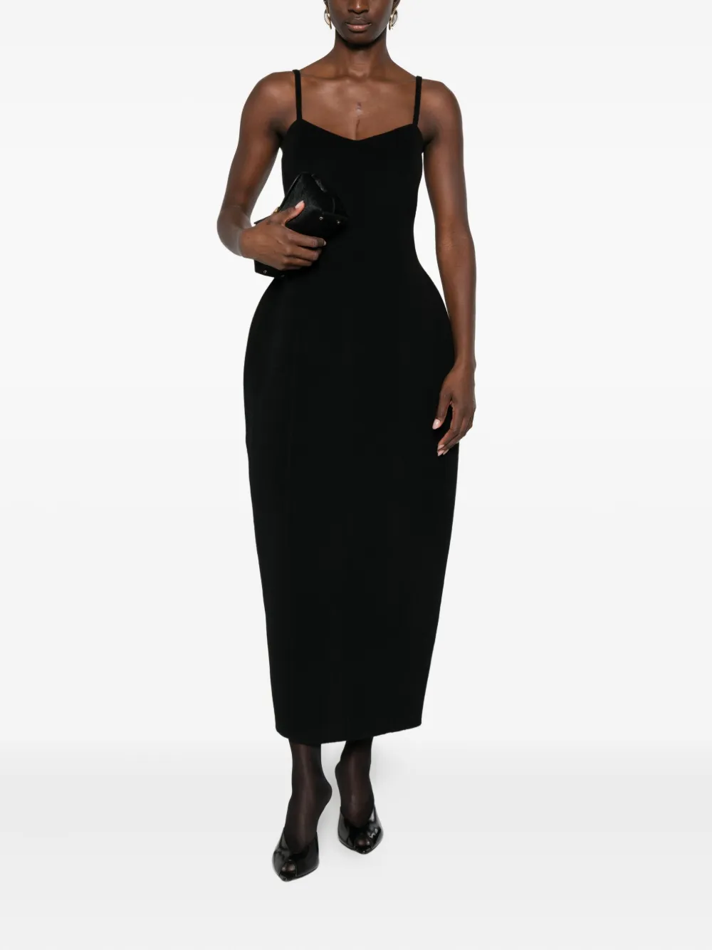 Róhe sculptural double-face dress - Zwart