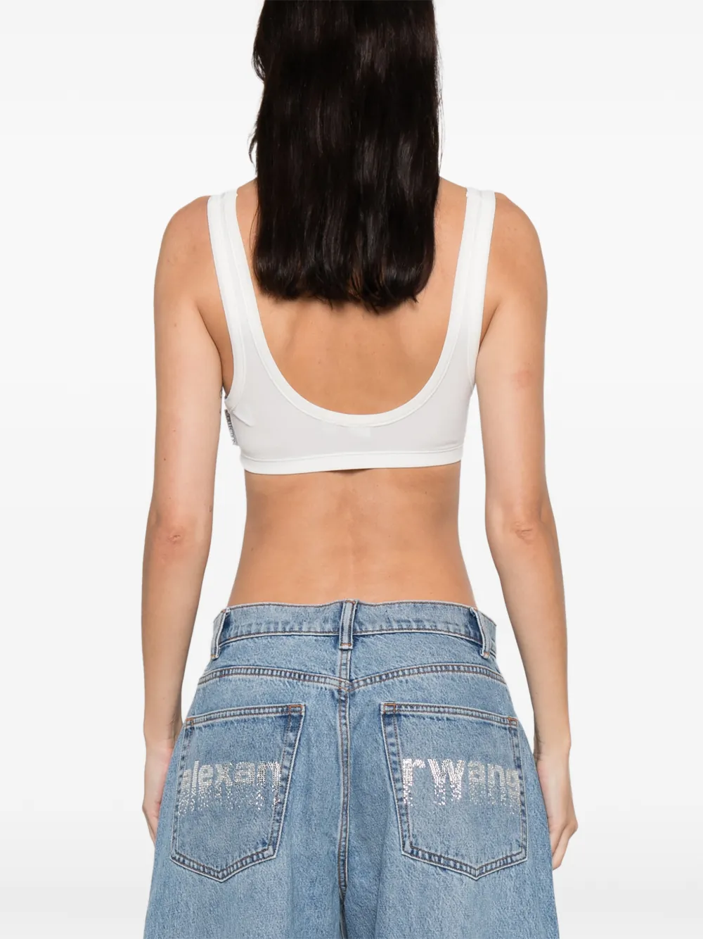 Calvin Klein Collection Agnes Bralette Tank Top in White, view 4