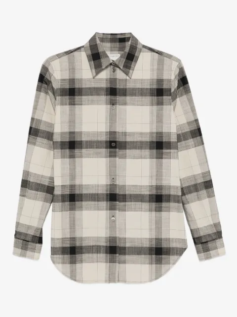 CALVIN KLEIN COLLECTION 格纹搭扣亮片衬衫