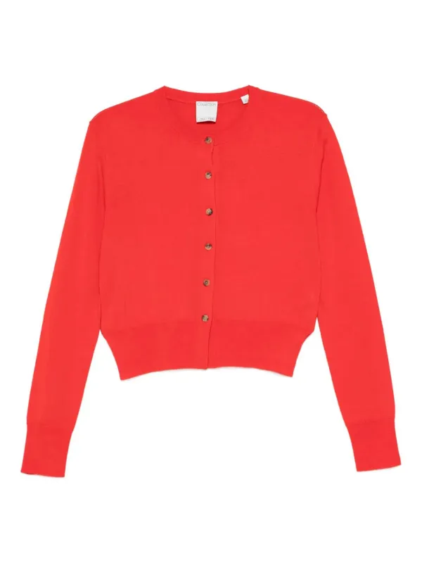 Calvin Klein Collection Lila Classic Cardigan in Red