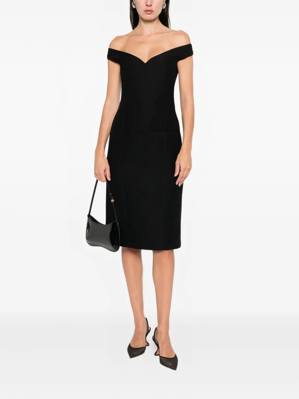 CALVIN KLEIN COLLECTION V-neck sleeveless dress - Zwart