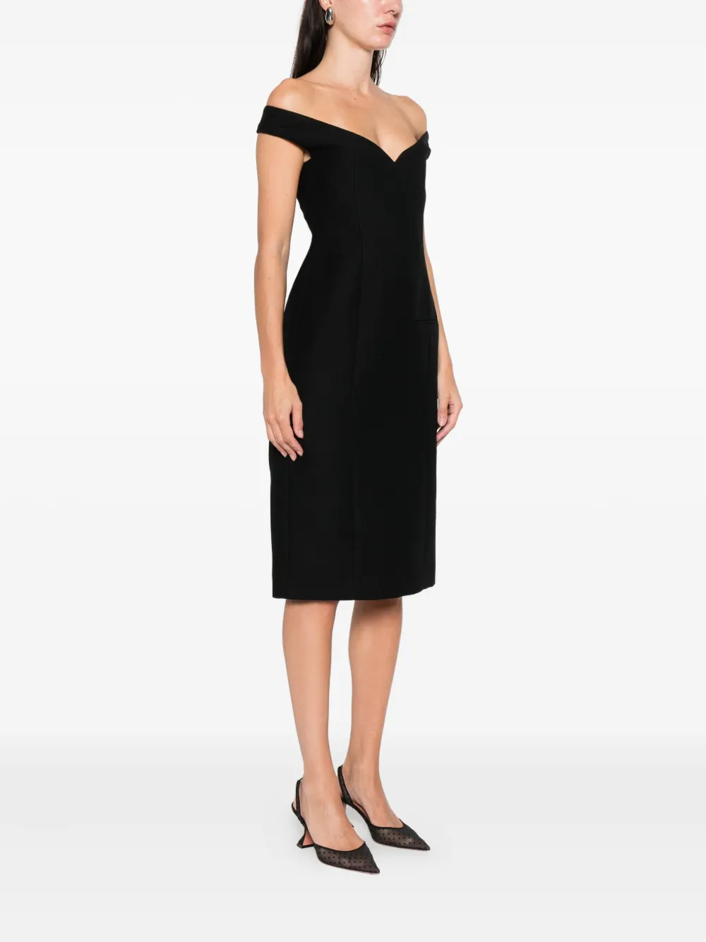 Calvin Klein Collection V-neck Sleeveless Dress In Black