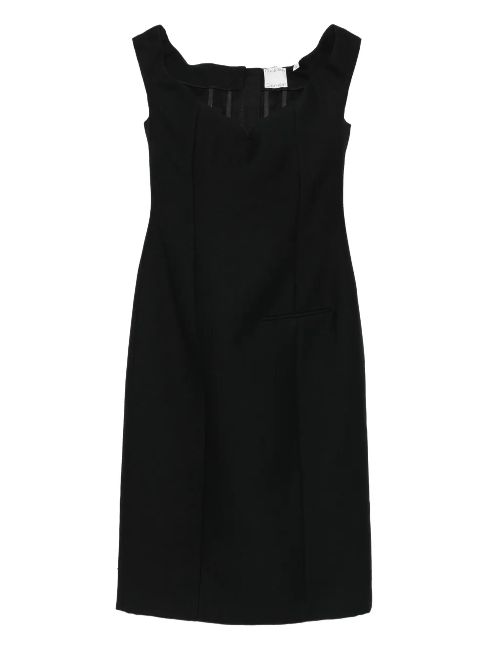 Calvin Klein Collection V-neck Sleeveless Dress In Black