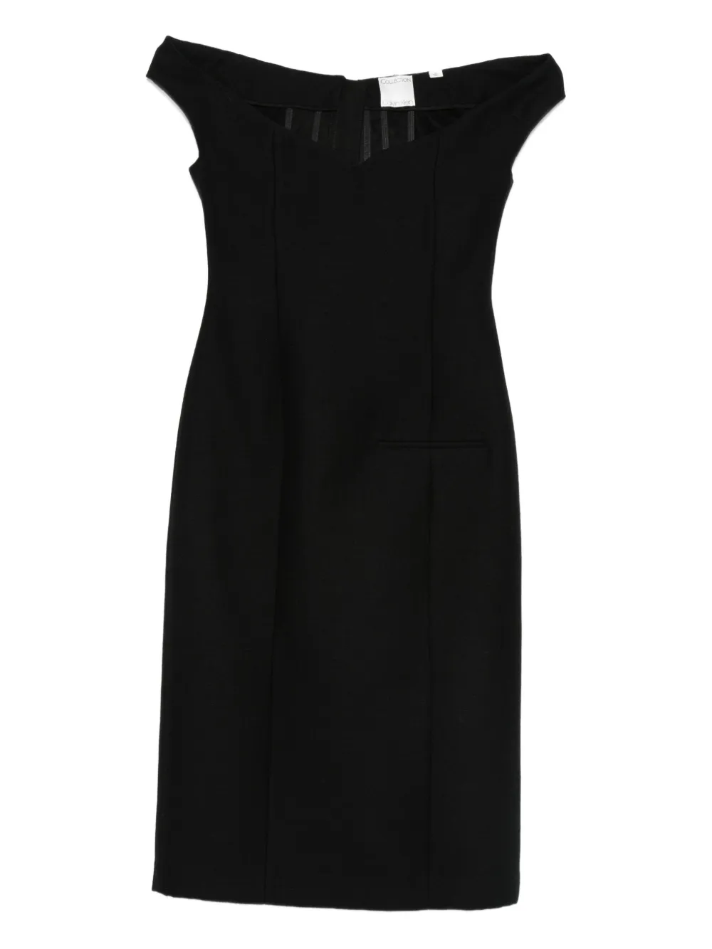 CALVIN KLEIN COLLECTION vestido sin mangas con cuello en V | negro | Image 1