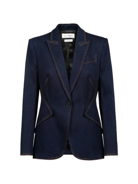 Alexander McQueen contrast-stitch single-breasted blazer