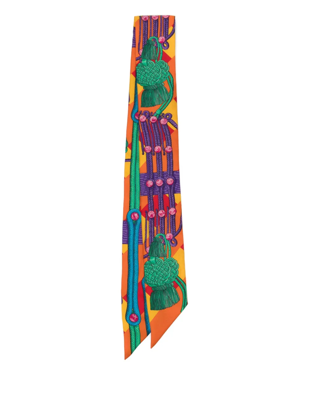 Hermès Pre-Owned Silk Cord Printed Silk Twilly | Image 2