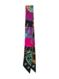Hermès Pre-Owned Silk Tours de Cles Twilly Noir Fuchsia Vert - Black