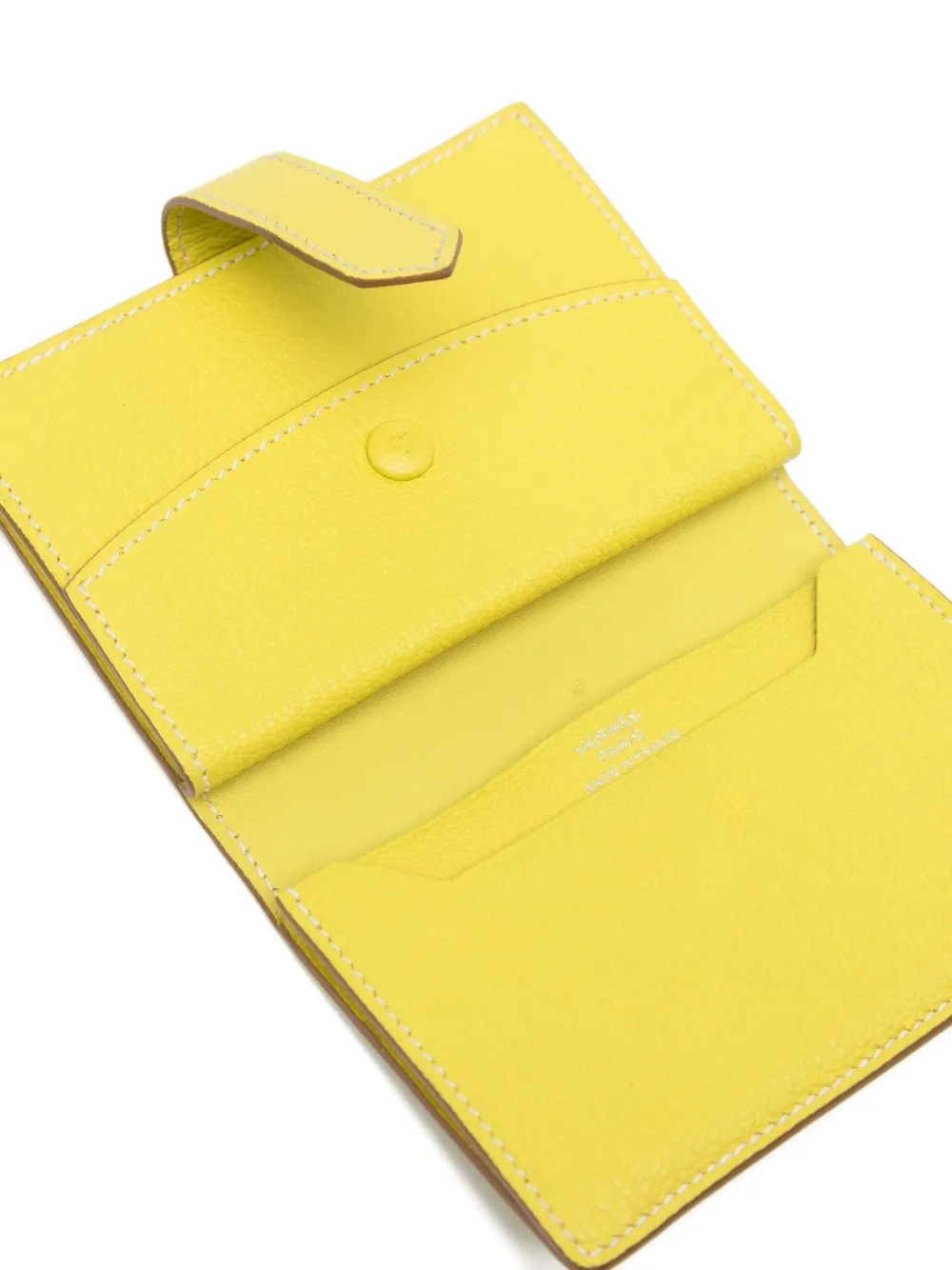 Pre-owned Hermes 2019 Bearn Wallet In Yellow