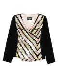 CHANEL Pre-Owned V-neck sequins top - Black