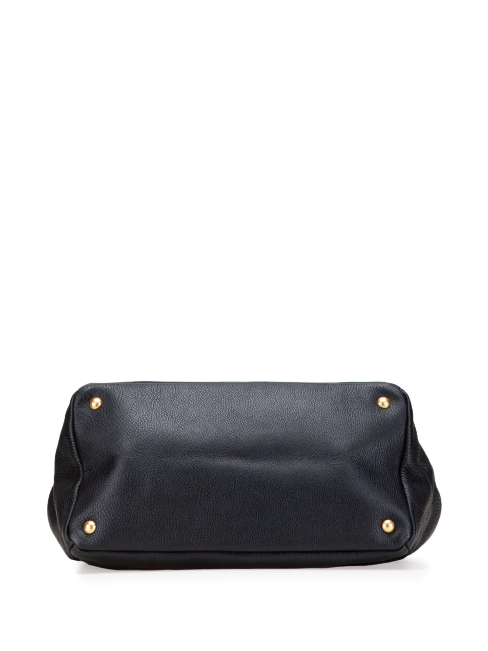 Pre-owned Prada 2000-2025 Vitello Daino Open Convertible Tote Satchel In Black