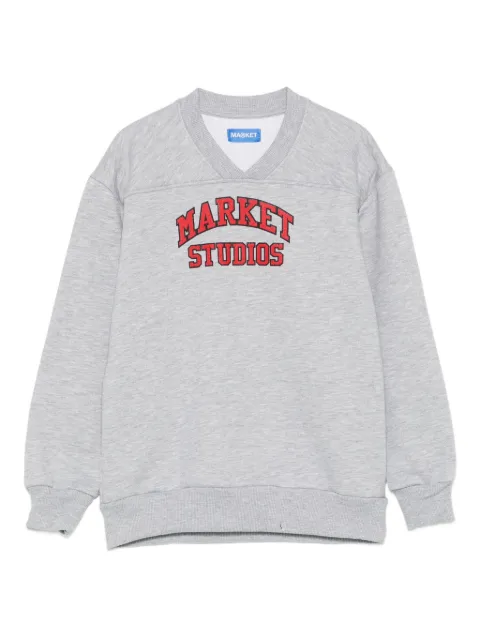 MARKET ロゴ Vネック スウェットシャツ