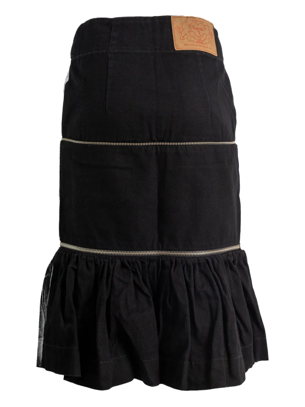 Vaquera Zip-detail Ruffled Skirt In Gray
