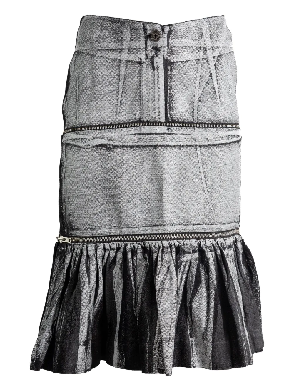 Vaquera zip-detail ruffled skirt | Black | Image 1