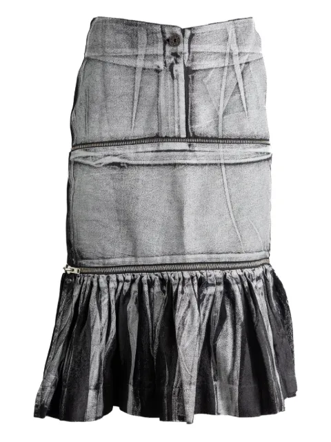 Vaquera zip-detail ruffled skirt