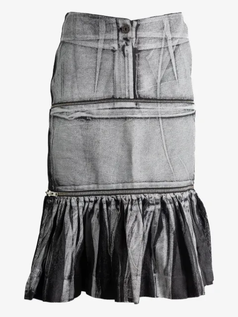 Vaquera zip-detail ruffled skirt