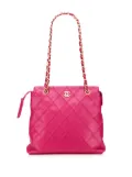 CHANEL Pre-Owned 2000-2002 CC Quilted Caviar Chain tote bag - Pink