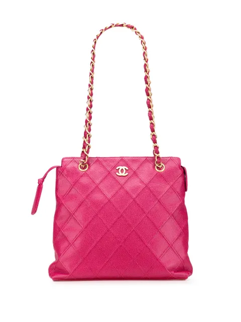 CHANEL Pre-Owned 2000-2002 CC Quilted Caviar Chain tote bag
