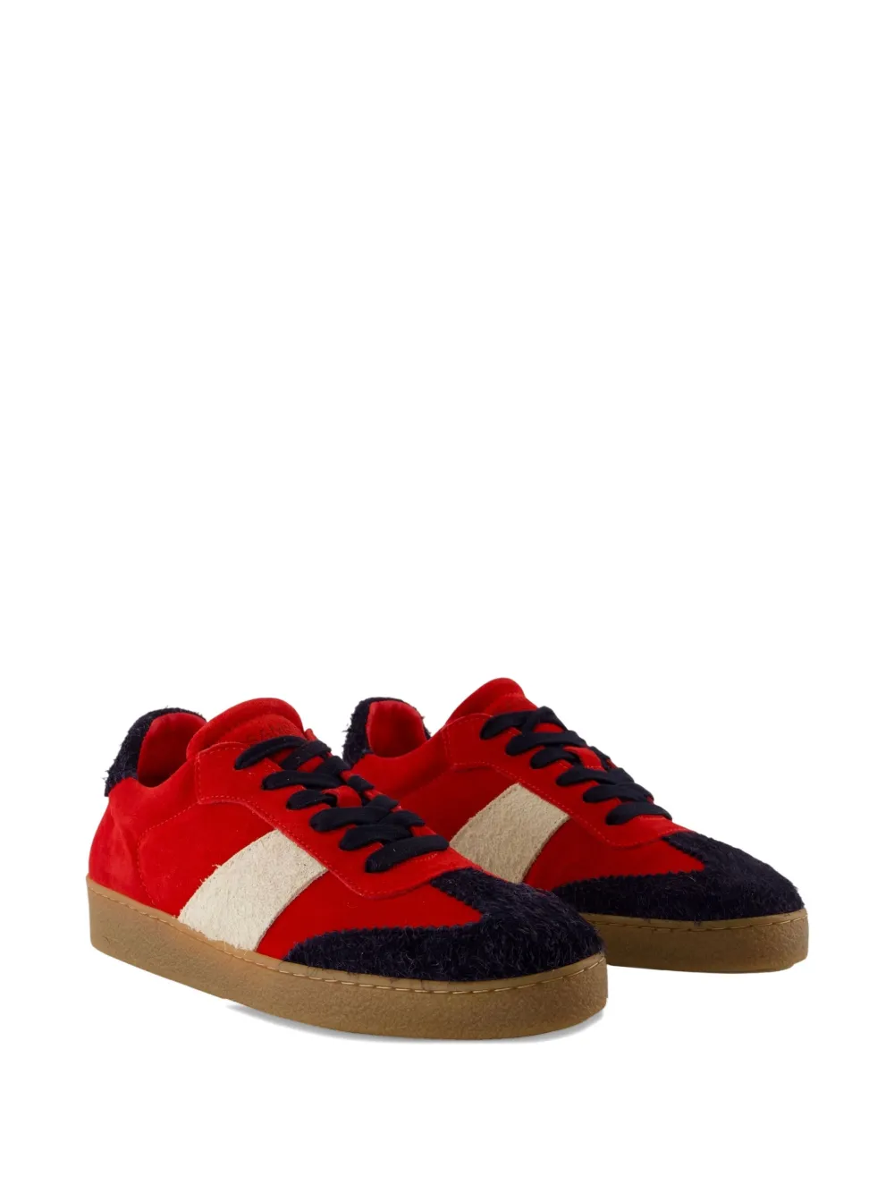 SAMSOE SAMSOE lambskin panel sneakers - Rood