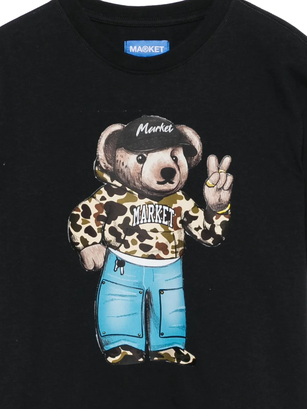 MARKET T-shirt met teddybeerprint Zwart