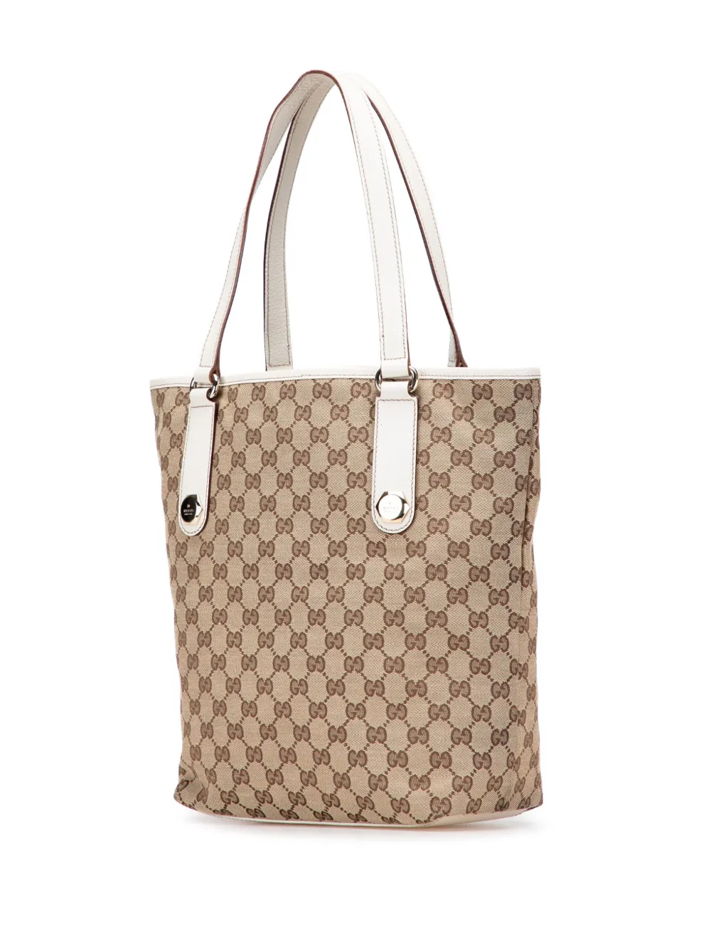 Pre-owned Gucci 2000-2015 Gg Canvas Charmy Tote Bag In Brown