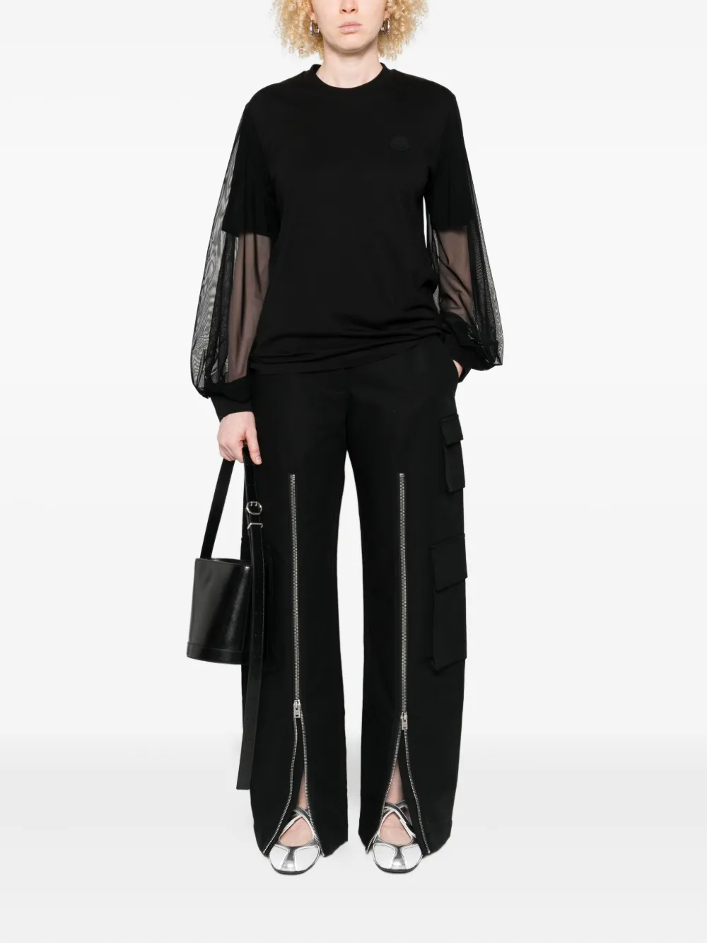 Moncler mesh-insert long-sleeve sweatshirt | Sweaters | Image 2