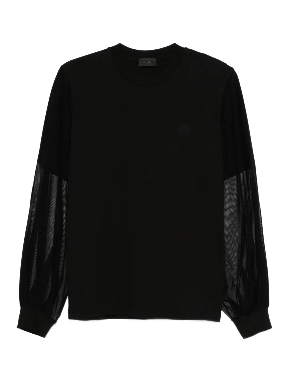 Moncler mesh-insert long-sleeve sweatshirt | Black | Image 1