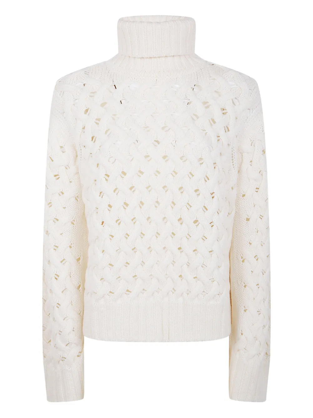 P.a.r.o.s.h Braided Turtleneck Sweater In Neutral