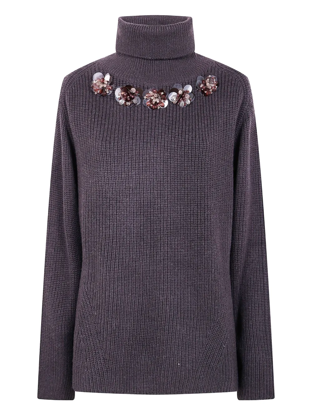 P.a.r.o.s.h Sequin-embellished Sweater In Brown