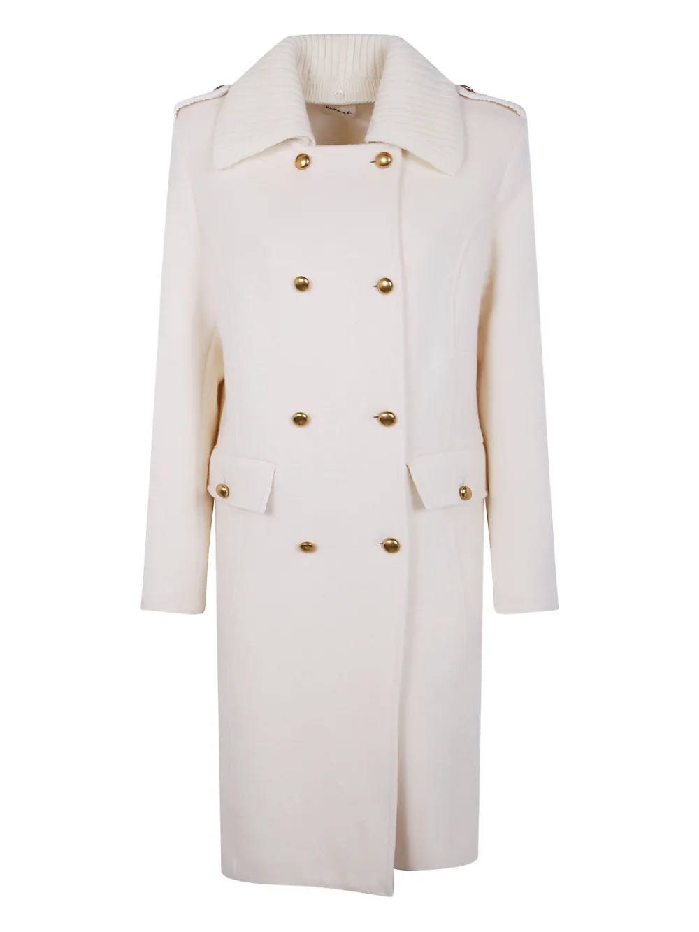 P.A.R.O.S.H. ribbed-collar buttoned coat | Neutrals | Image 1