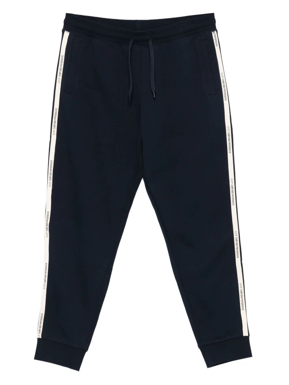 Ea7 Logo Series Cotton-blend Joggers In Blue