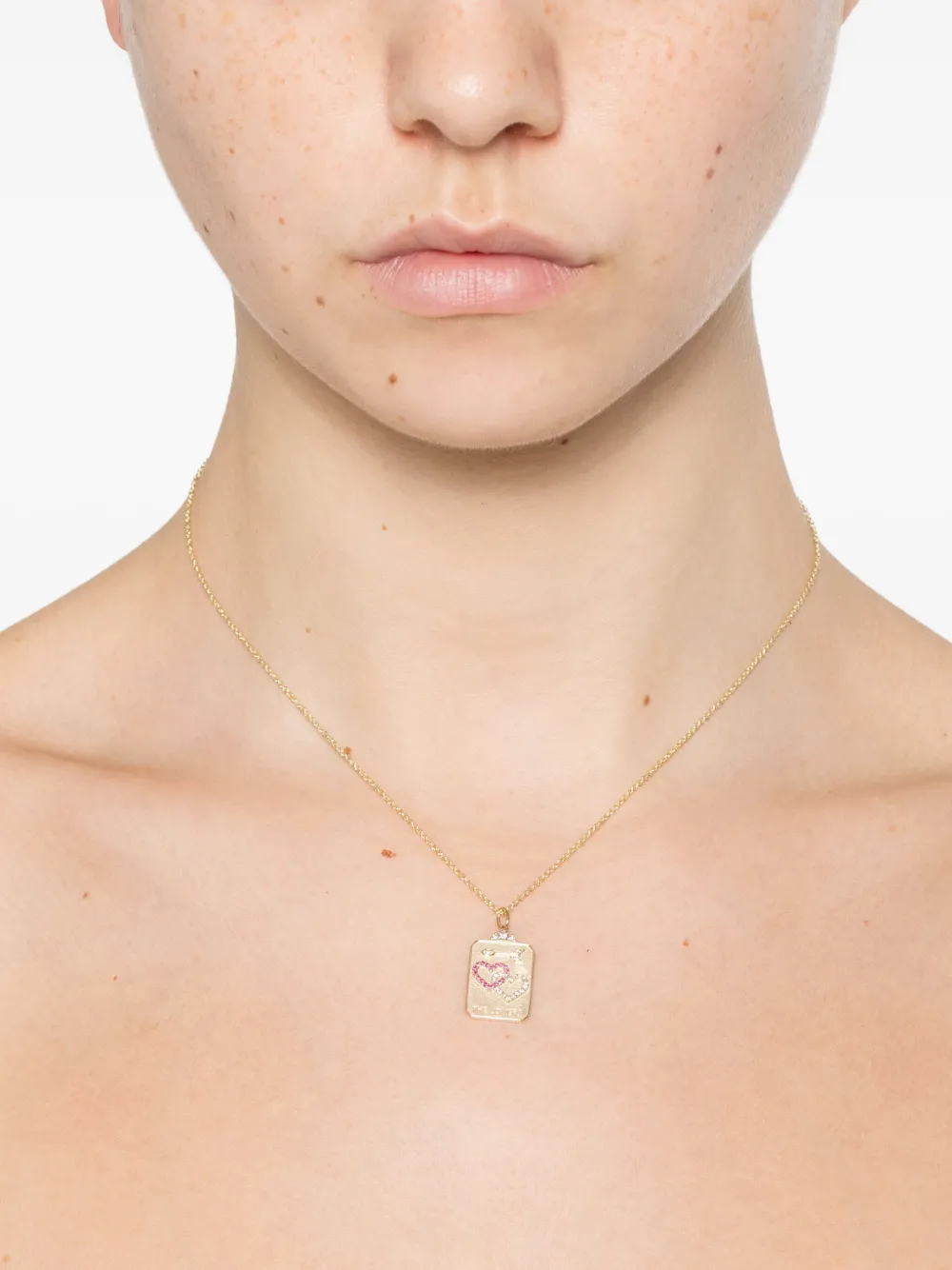 Sydney Evan 14k Yellow Gold Tarot Card Pendant Necklace In Gold