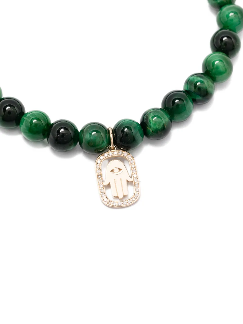 Sydney Evan 14k Yellow Gold Diamond Charm Bracelet In Green