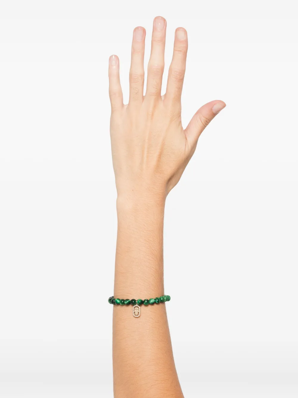 Sydney Evan 14k Yellow Gold Diamond Charm Bracelet In Green