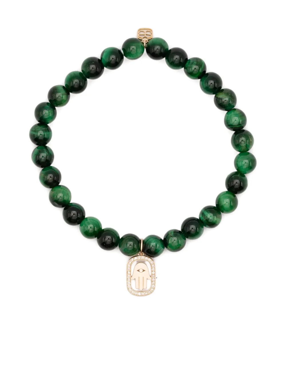 Sydney Evan 14k Yellow Gold Diamond Charm Bracelet In Green